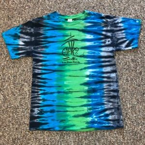 Pike Place Market Seattle, WA Green/Blue/Purple Tie-Dye Shirt Size Large GILDAN